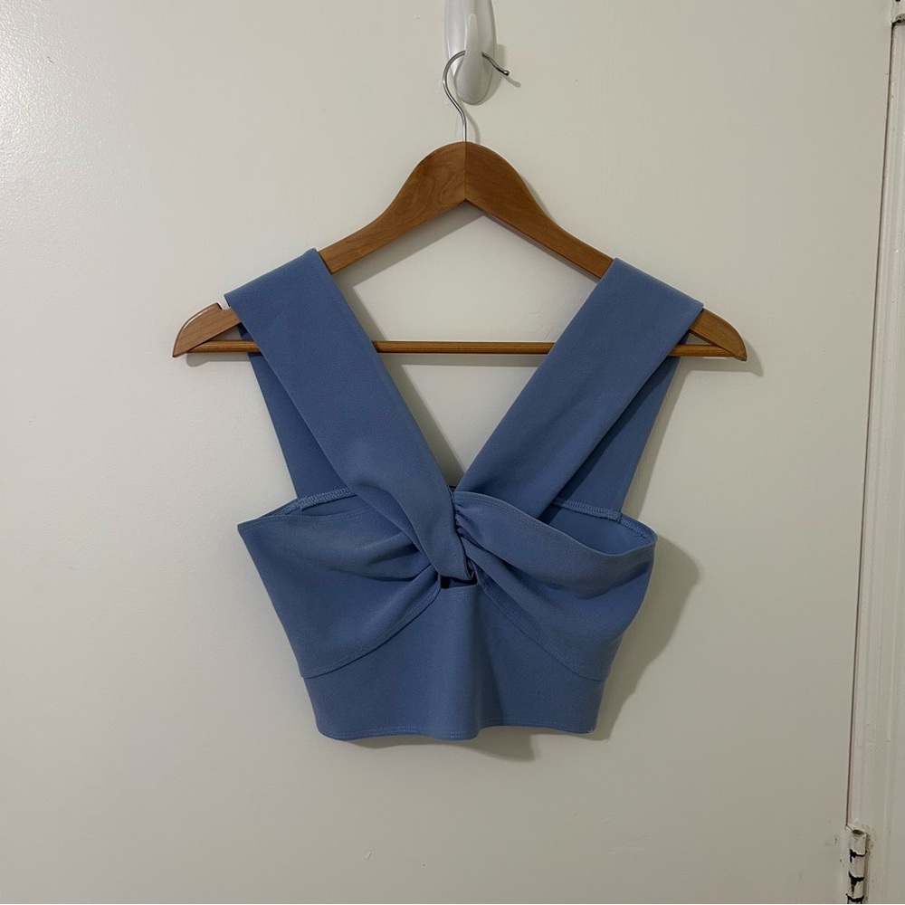 Abercrombie & Fitch Periwinkle Blue Knot Front Crop Top Tank Top Size Small